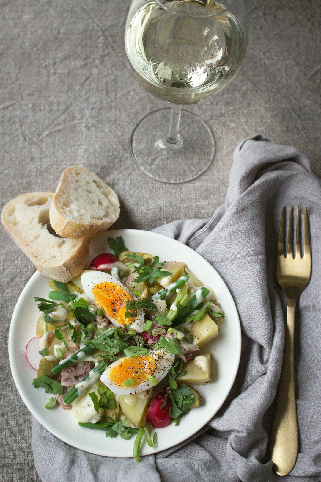 vegetable salad on white ceramic plate