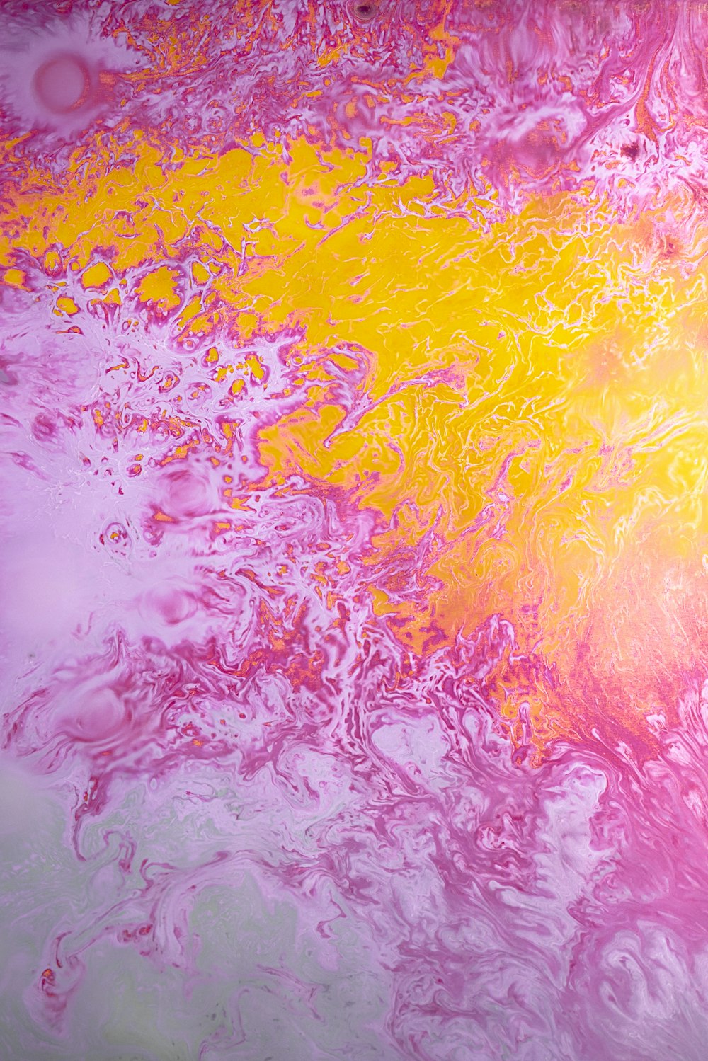 yellow pink and blue abstract painting