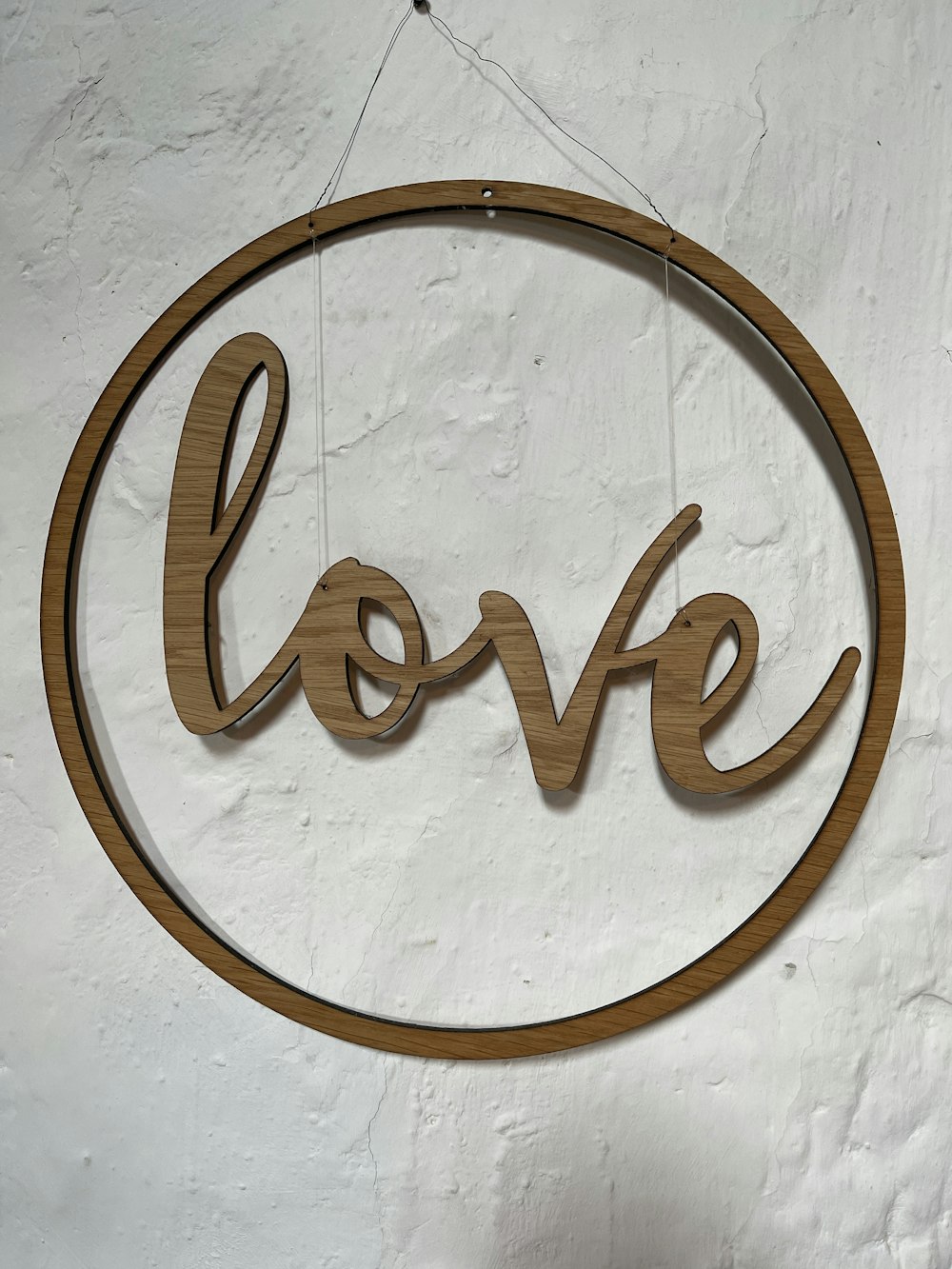 gold and white love wall decor