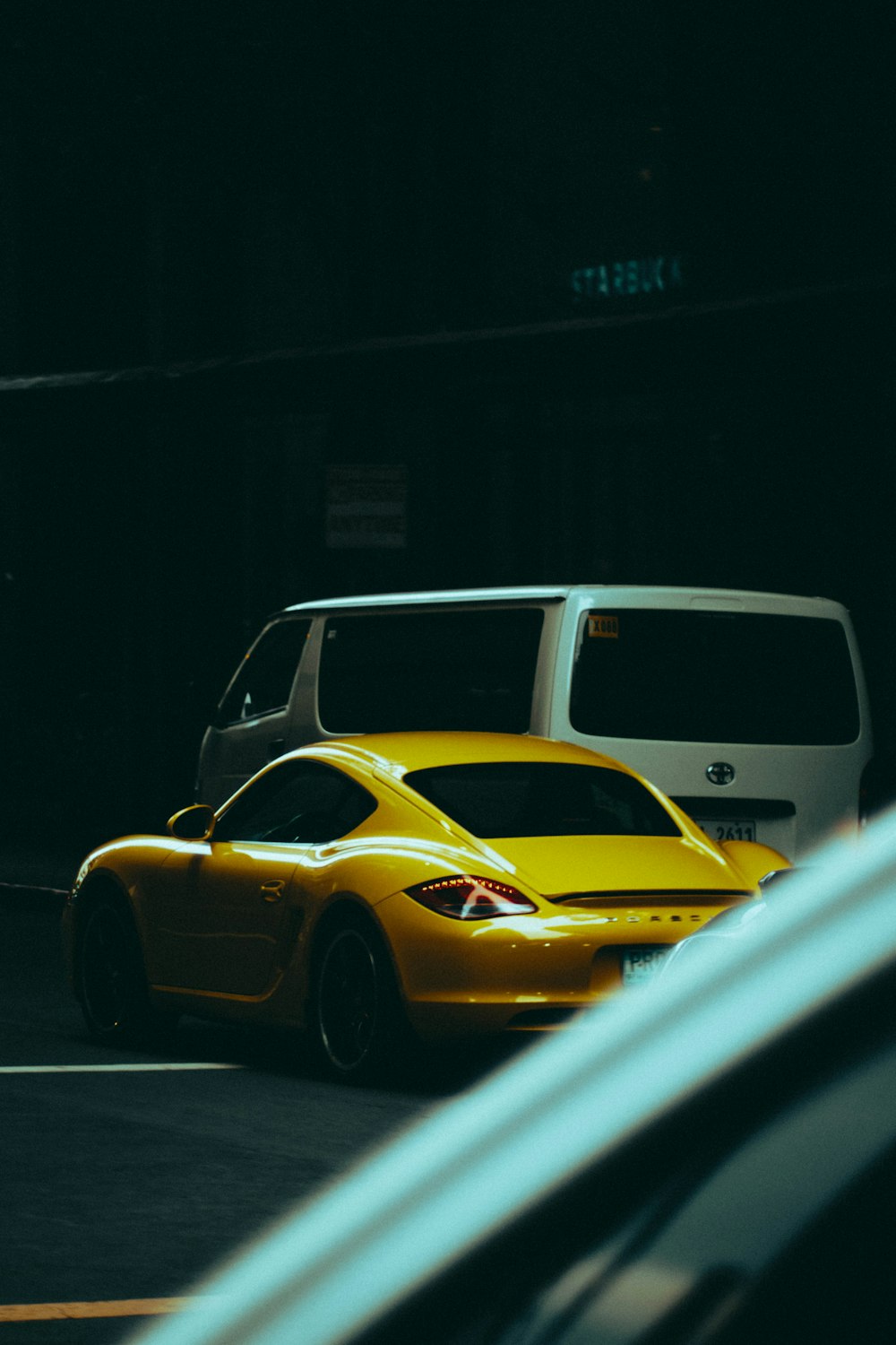 yellow and black classic car