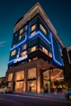 brown and blue concrete building during nighttime