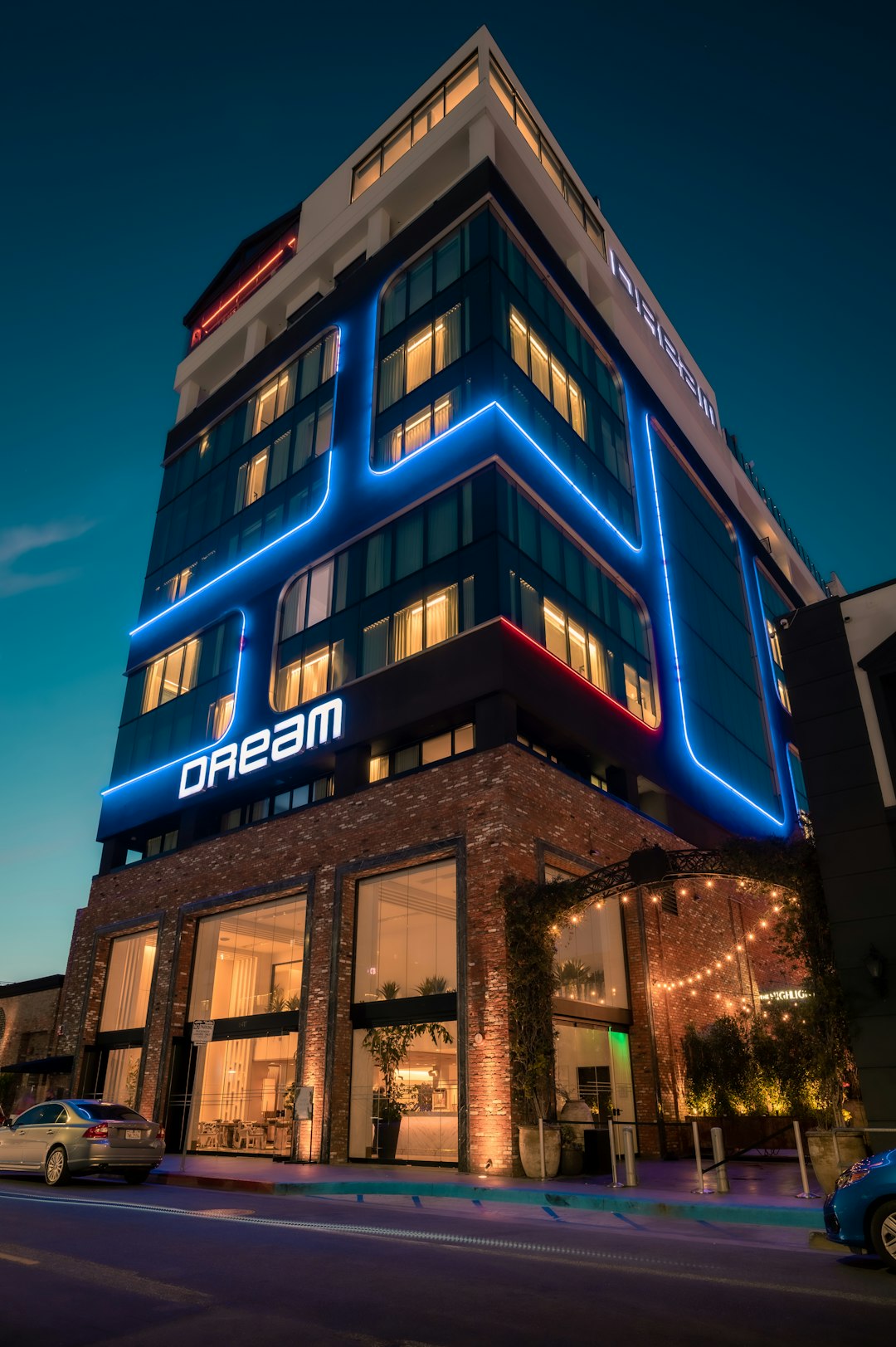 brown and blue concrete building during nighttime