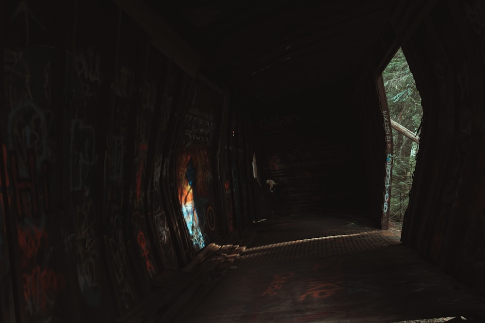 tunnel with light turned on during daytime