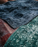 green and brown floral textile