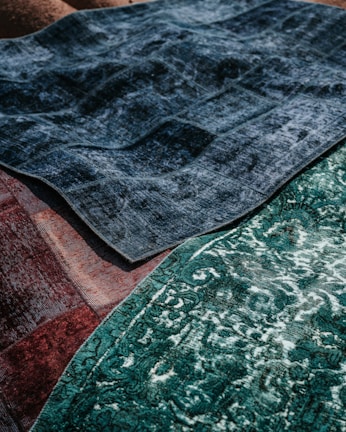 green and brown floral textile