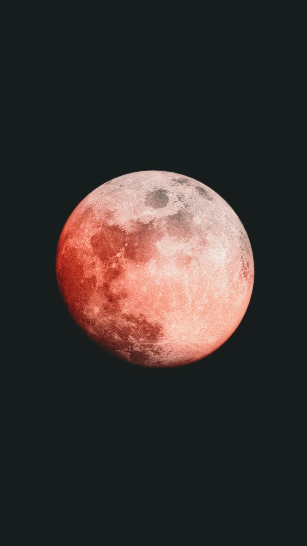 ilustração da lua vermelha e branca