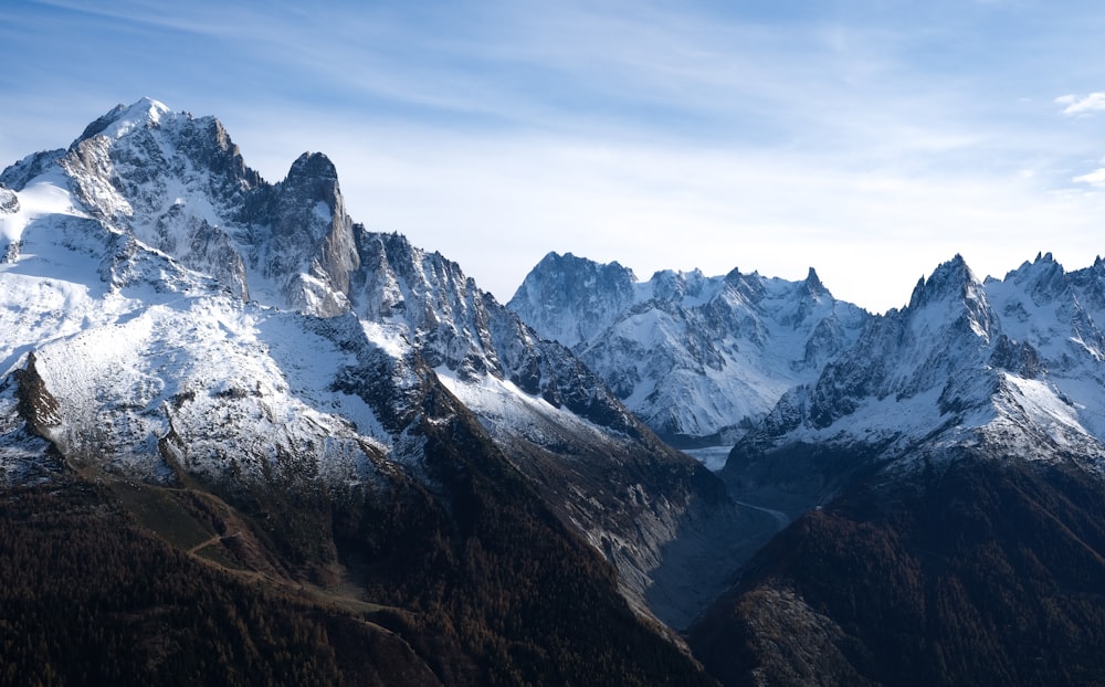 snow covered mountains during daytime