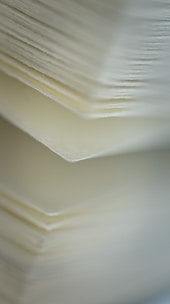 white paper on white table