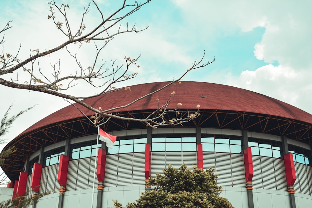 red and white concrete building