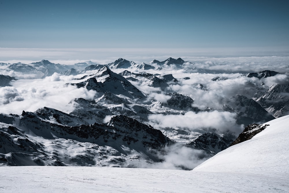 snow covered mountain under blue sky during daytime