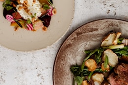 cooked food on white ceramic plate