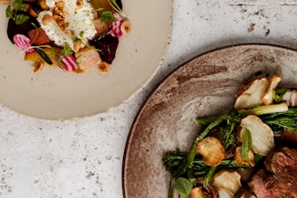 cooked food on white ceramic plate