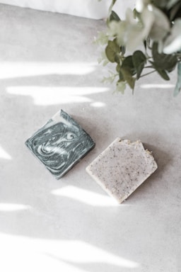 blue and brown soap