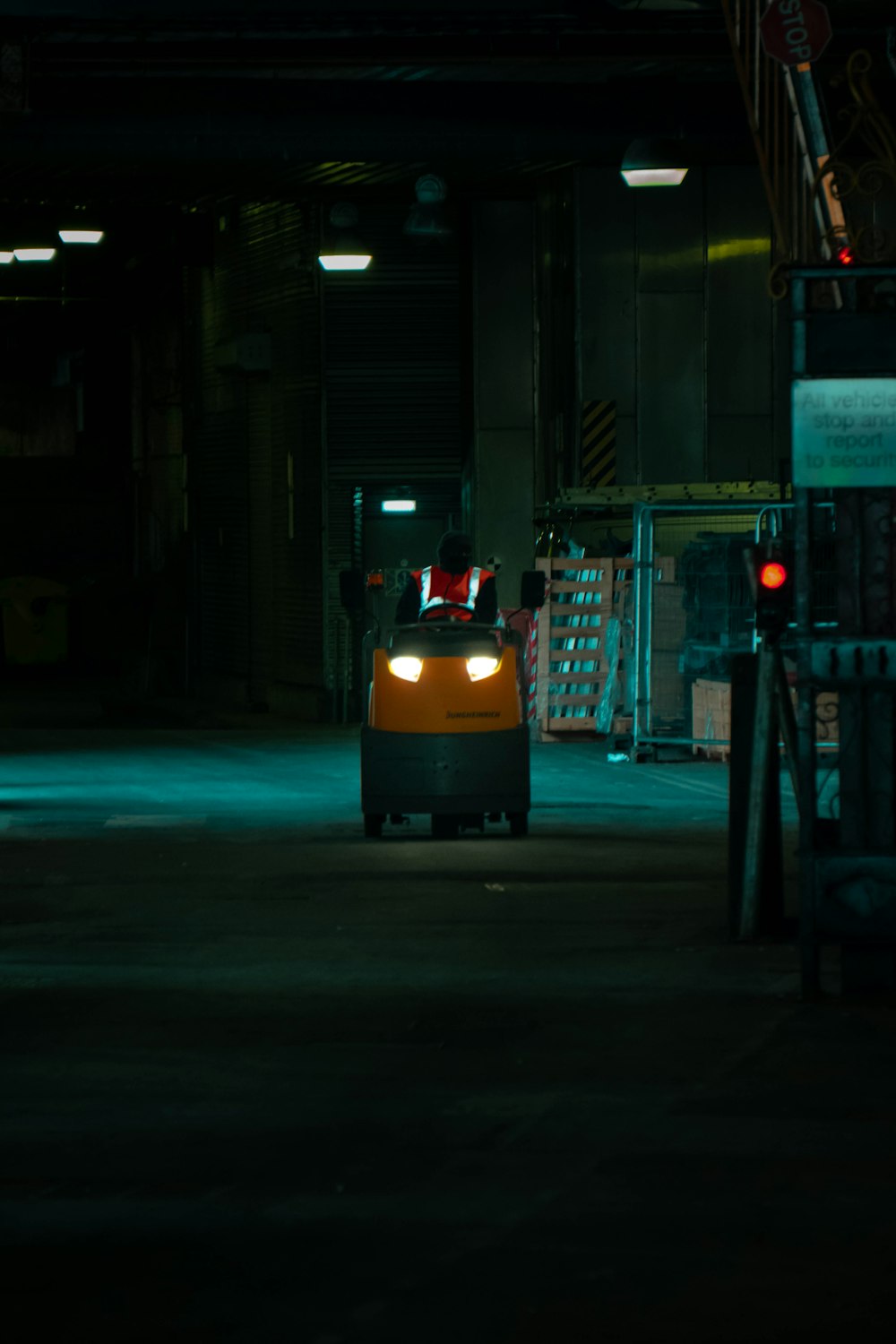 yellow car on road during night time