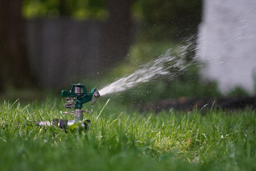 green and black lego toy on green grass during daytime