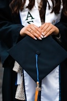 person in black academic gown