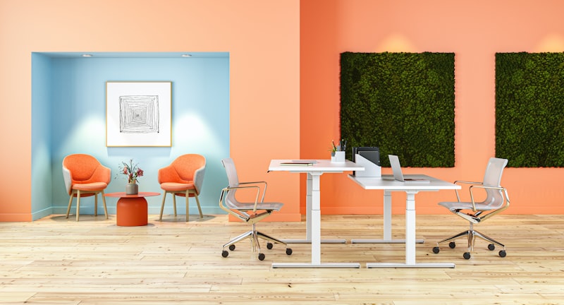 Best standing desk setup for home office with dual monitors