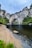 gray rock formation on river during daytime