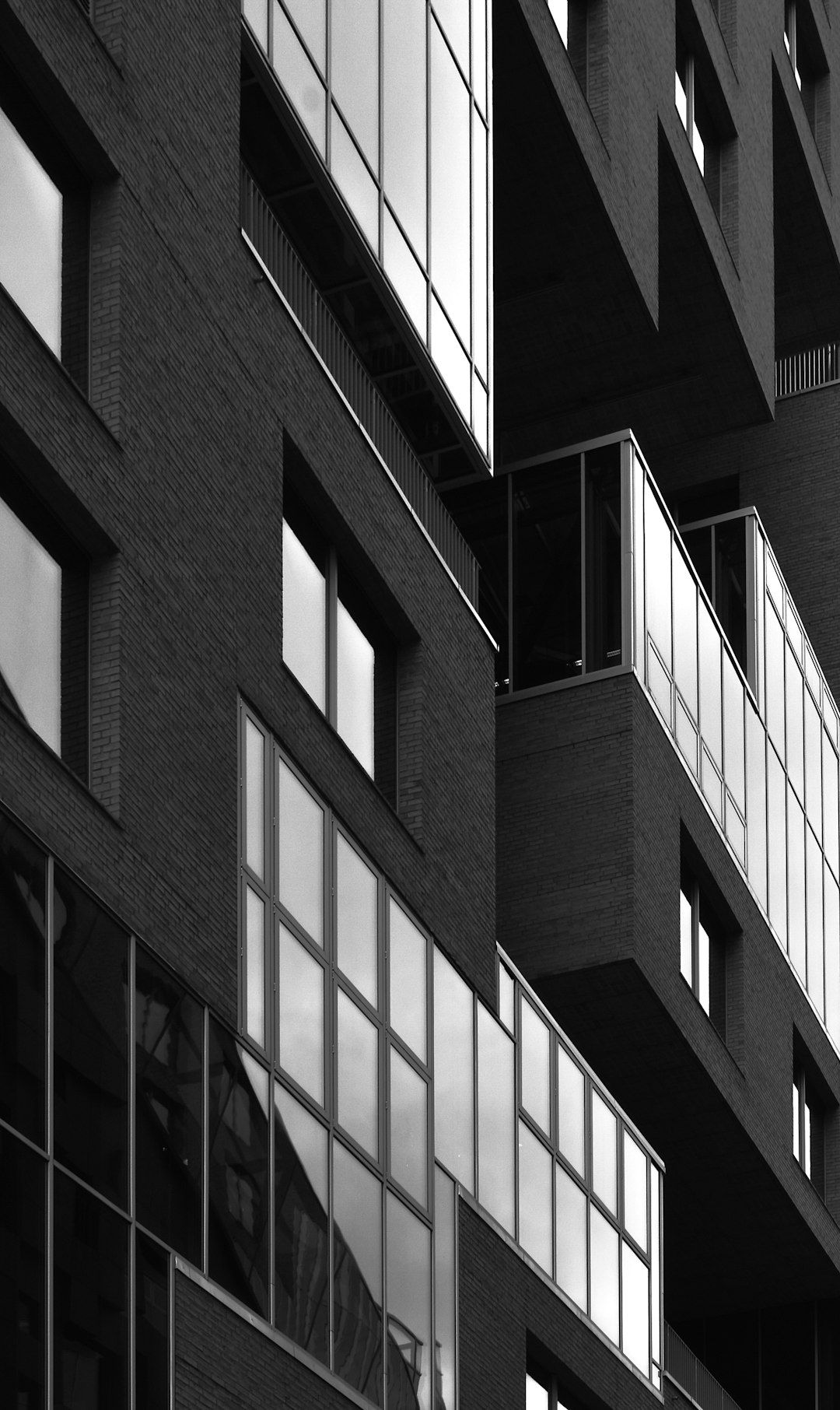 grayscale photo of concrete building