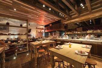 brown wooden table and chairs