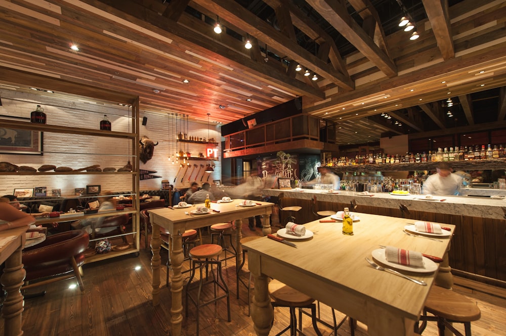 brown wooden table and chairs