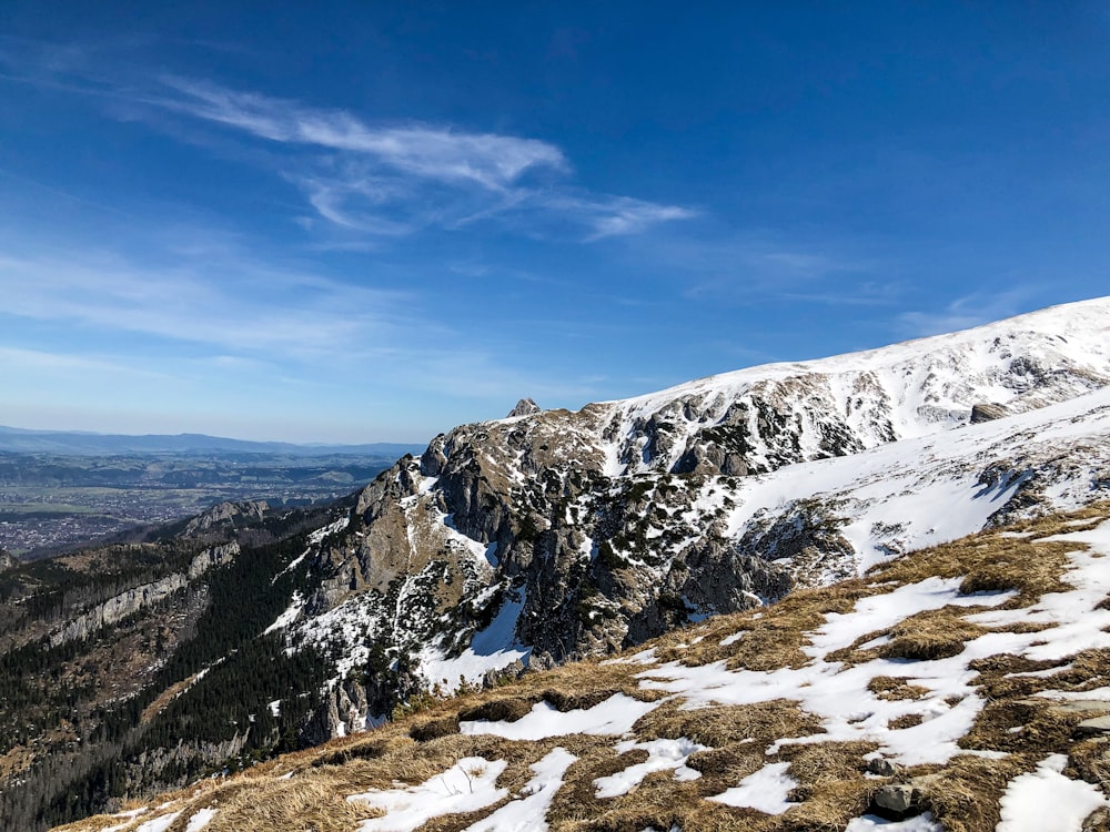 snow covered mountain under blue sky during daytime