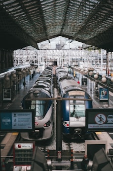 black and gray train in train station
