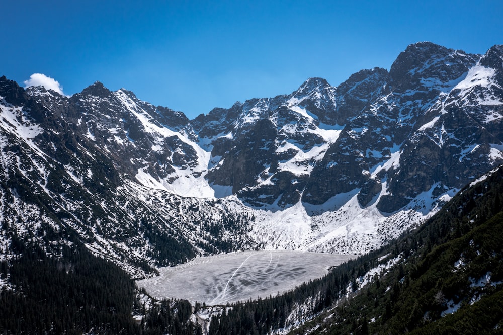 snow covered mountain during daytime