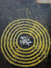 yellow and black round logo