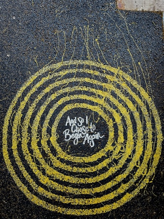 yellow and black round logo