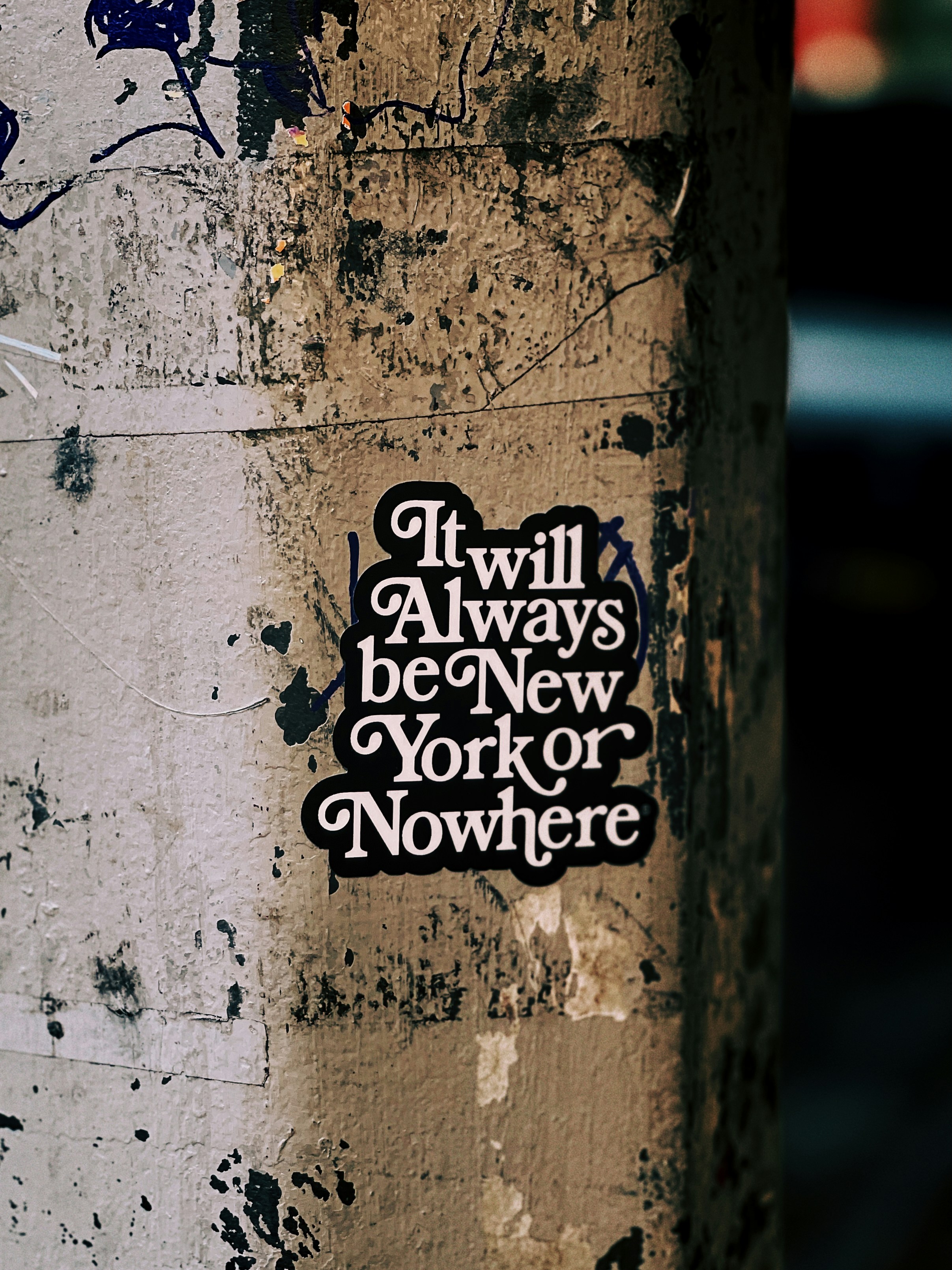 a sticker on the side of a pole that says it will always be new