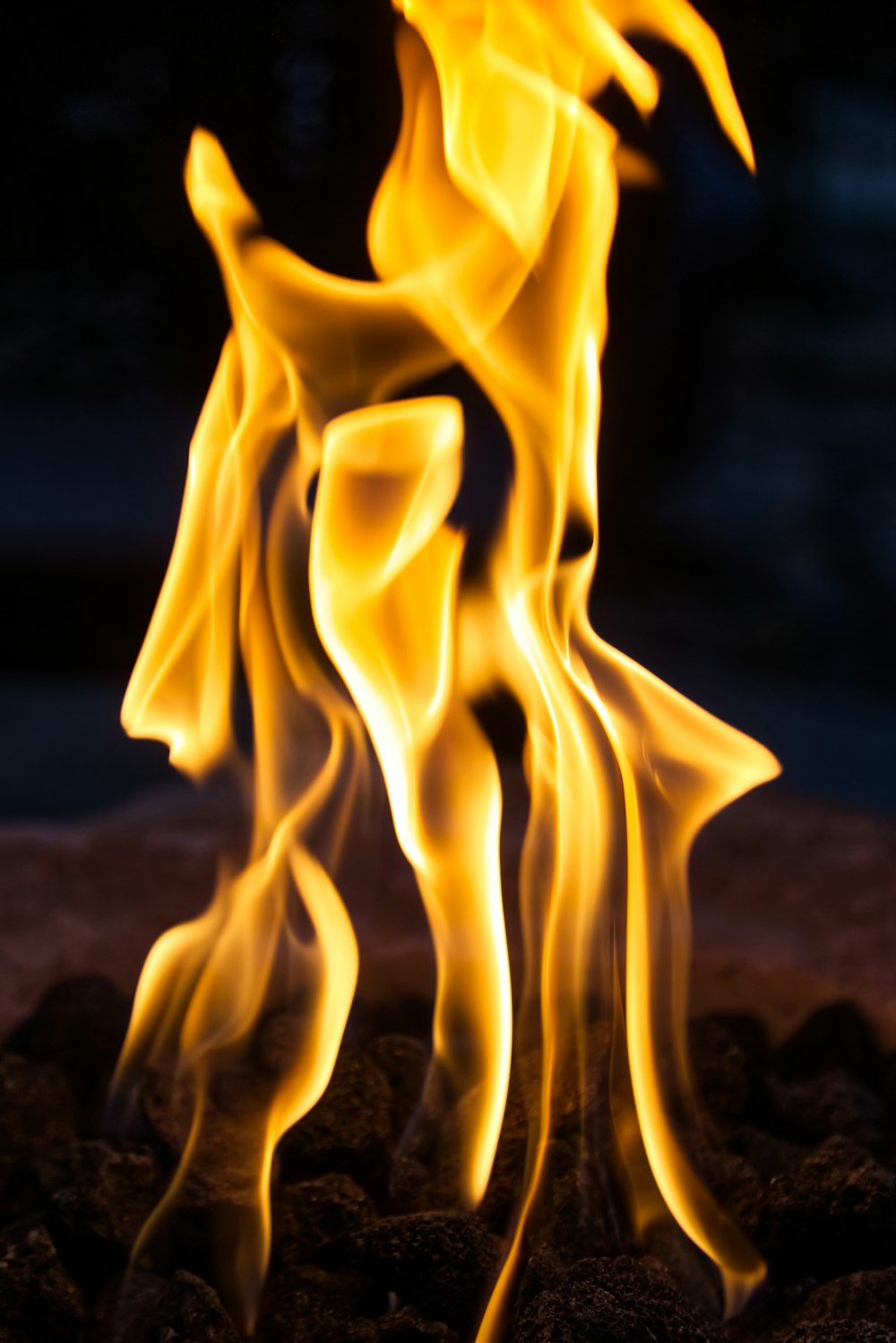 yellow fire in close up photography