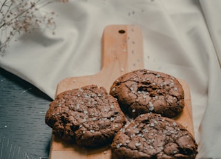 chocolate cookies on white ceramic plate