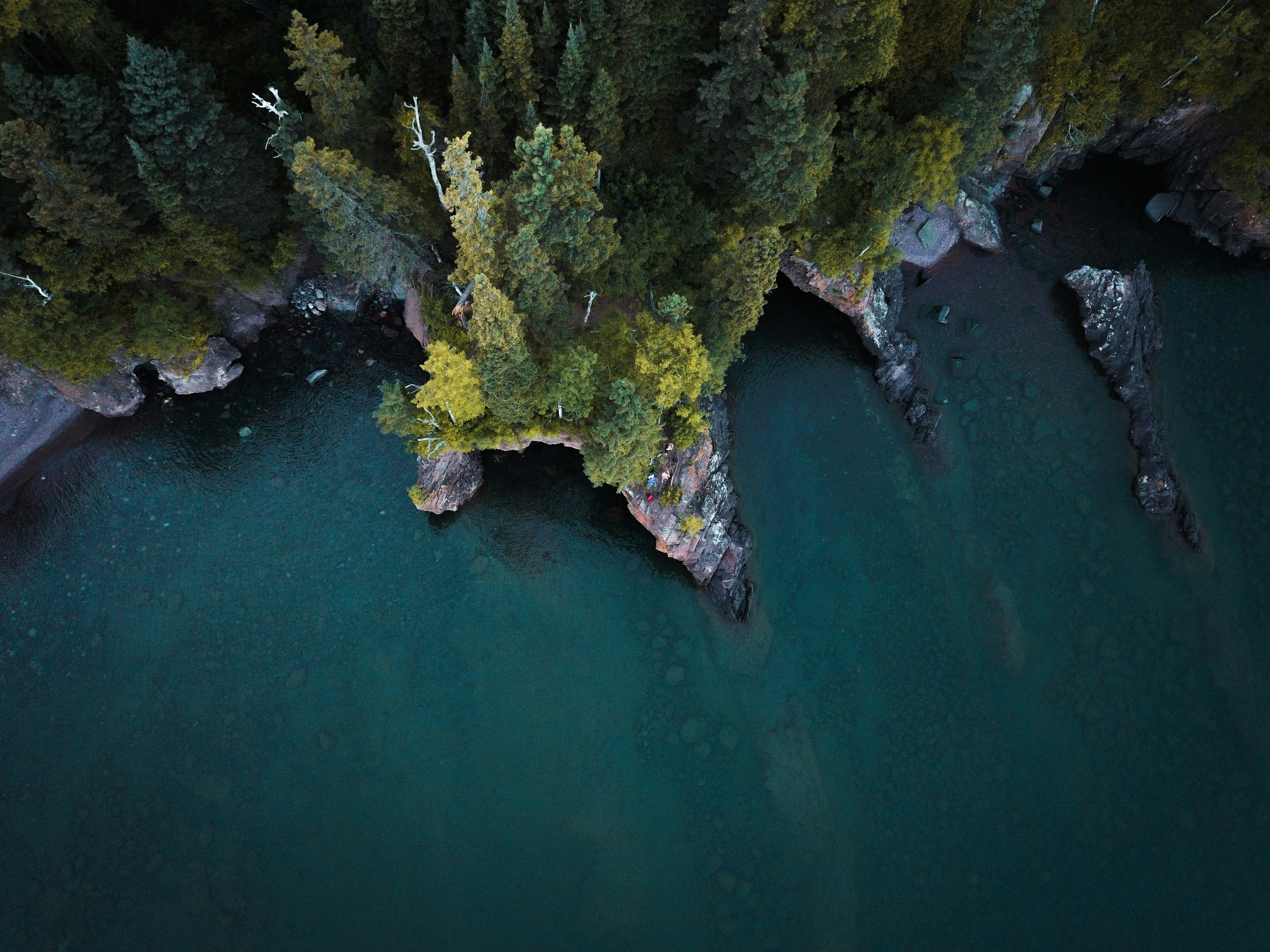 green and brown island in the middle of the sea