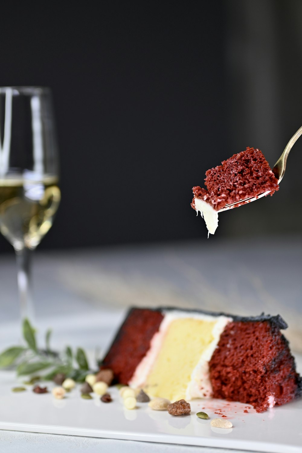 sliced cake on white ceramic plate