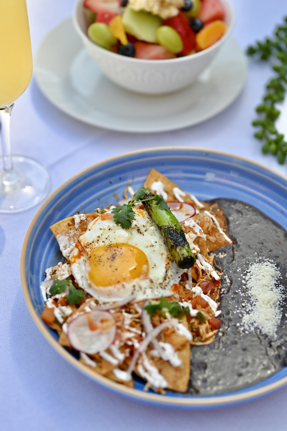 egg pie on blue ceramic plate