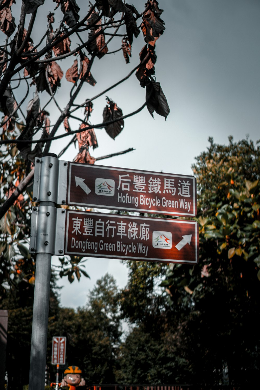 red and white street sign