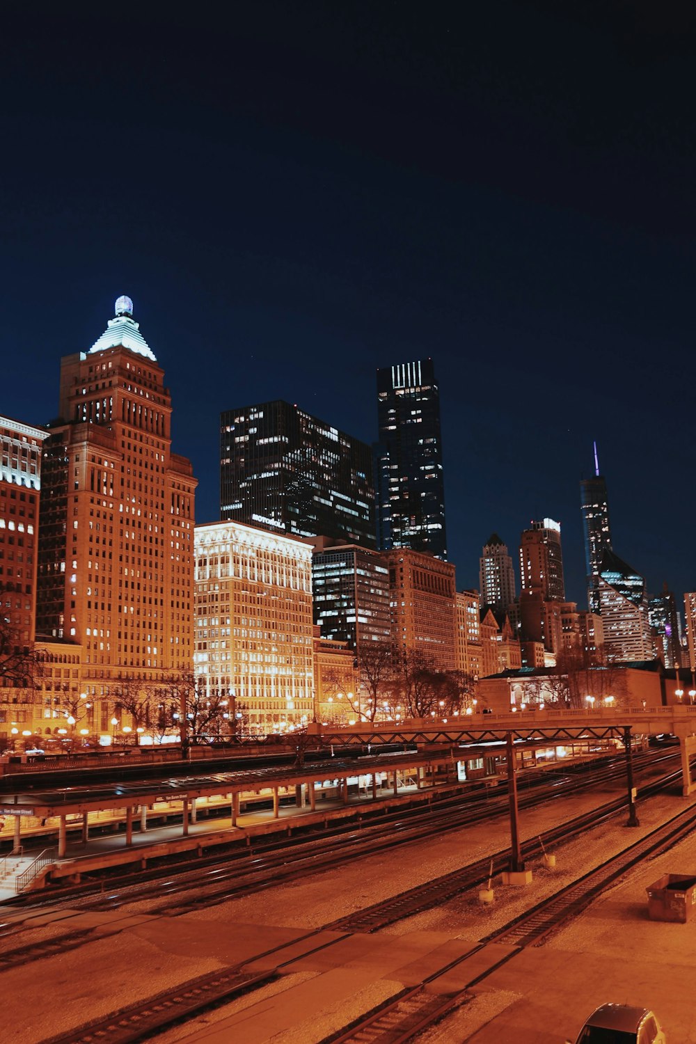 city buildings during night time