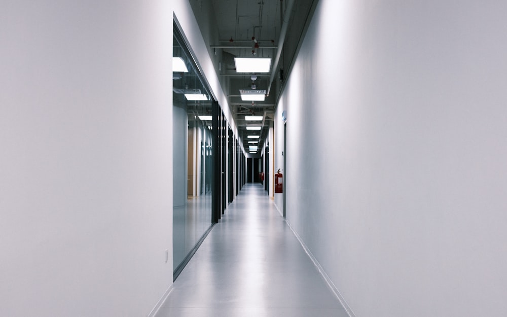 white hallway with white wall