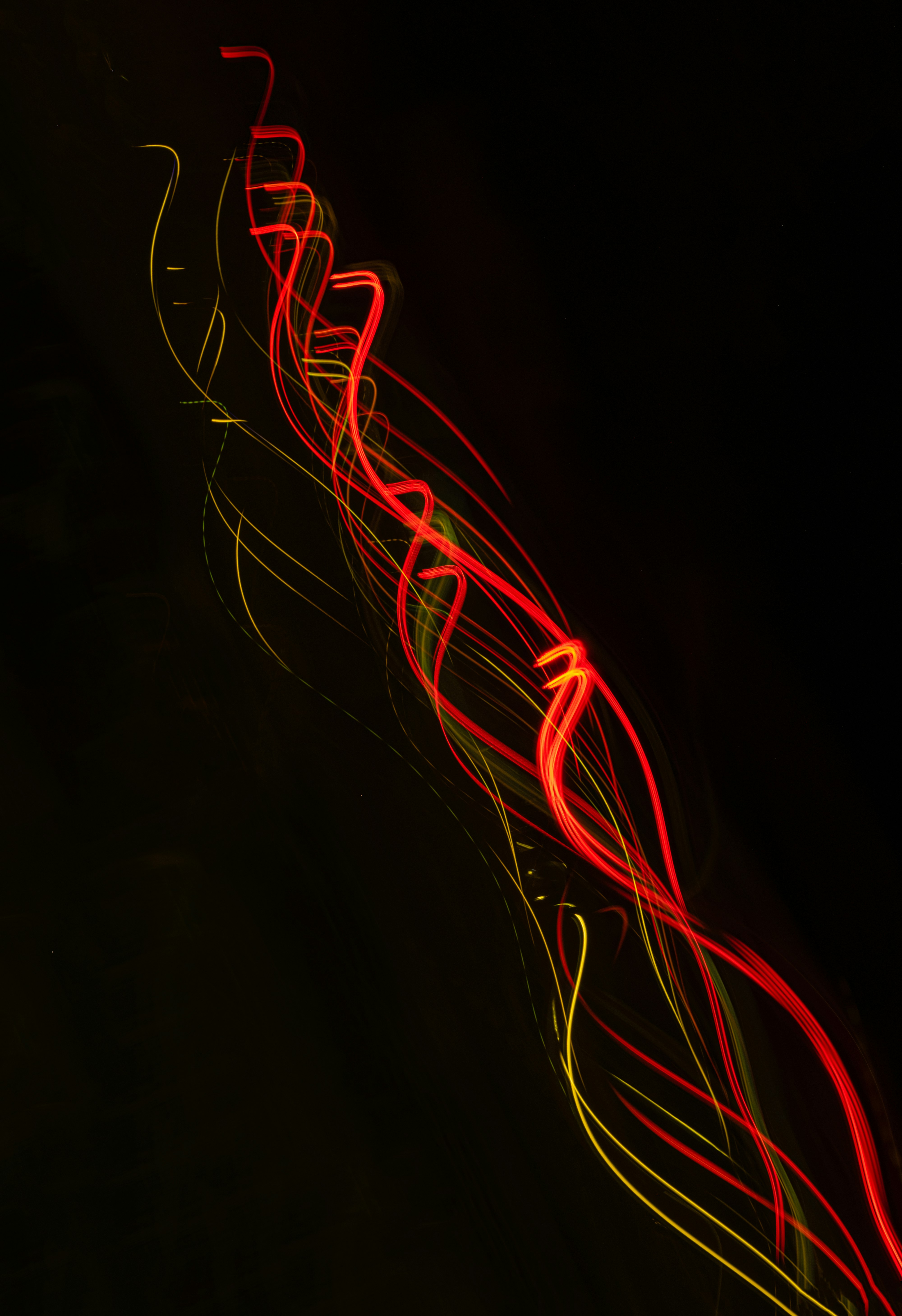 red and white light streaks