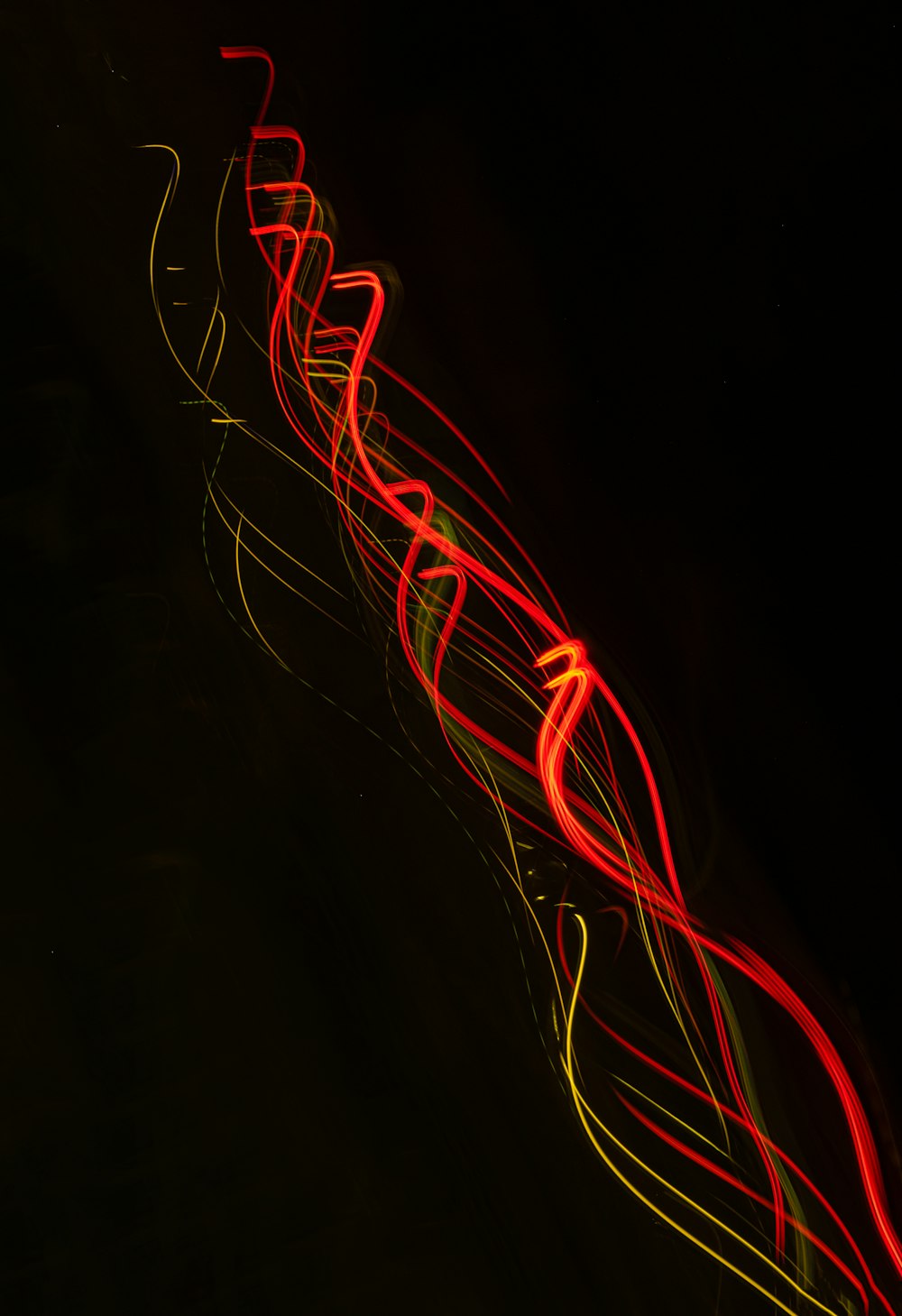 red and white light streaks