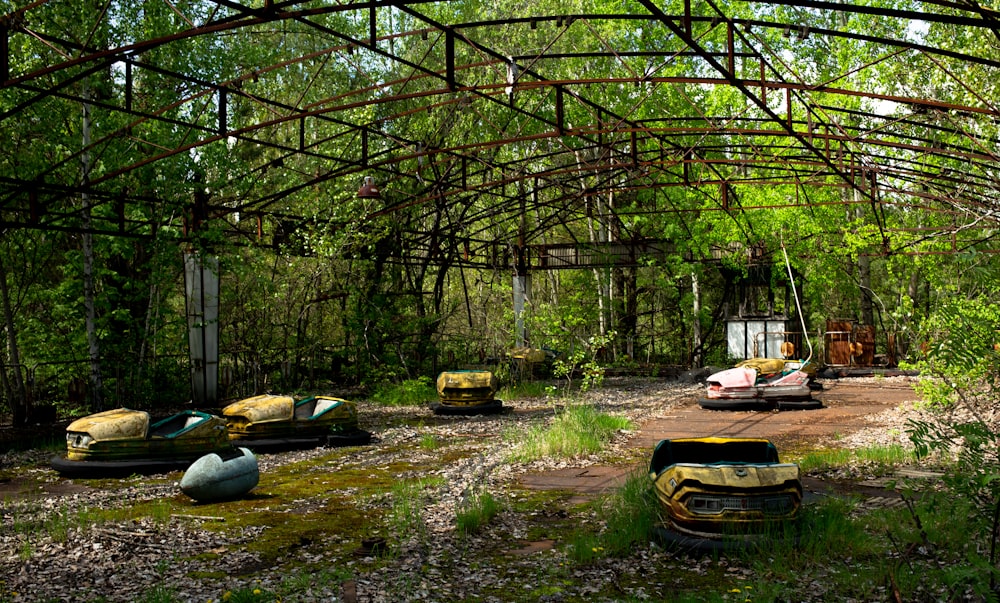 yellow and black car on green grass field