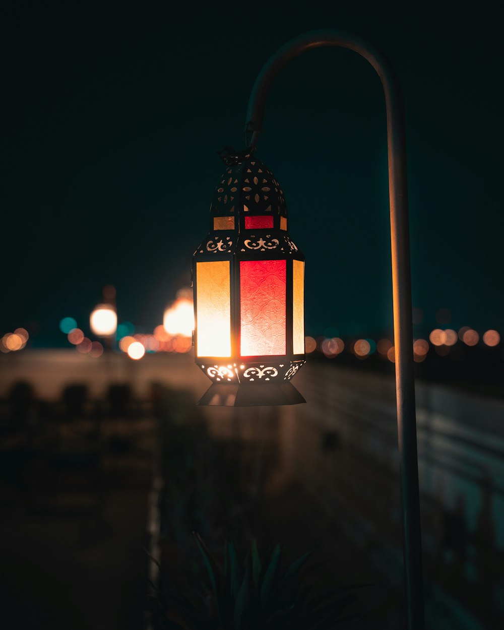 black and orange pendant lamp