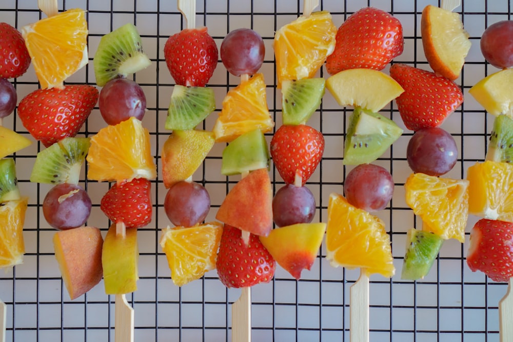 strawberries and yellow citrus fruits