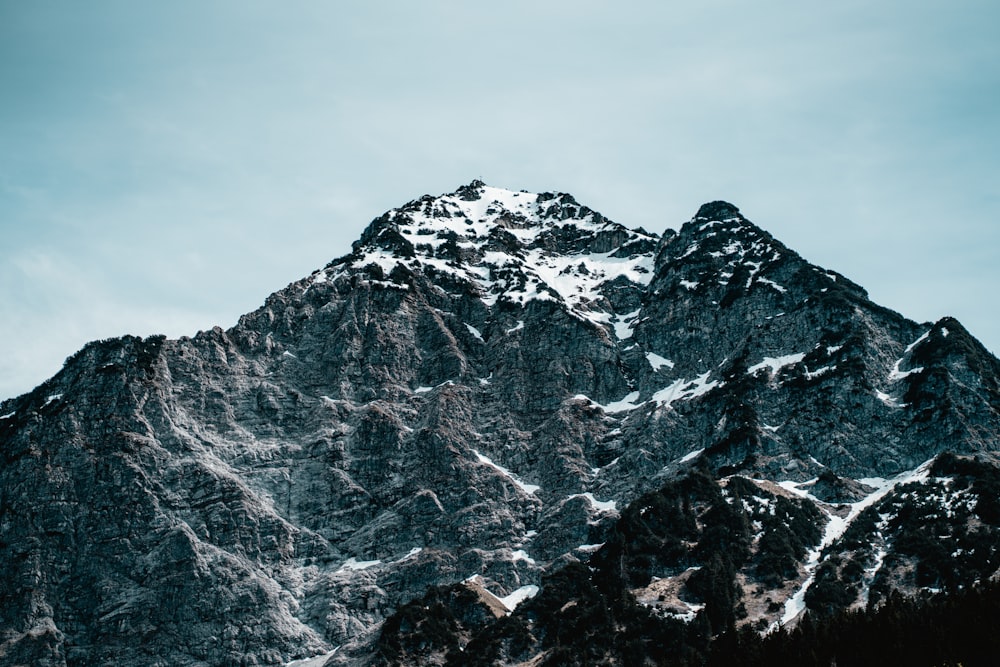 snow covered mountain during daytime