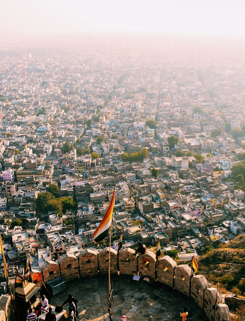 Aerial view of Jaipur, The Pink City