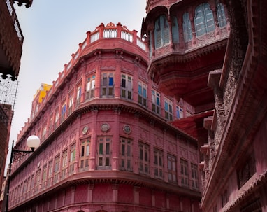 red and brown concrete building