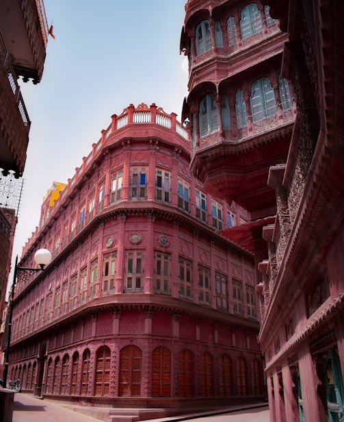 red and brown concrete building