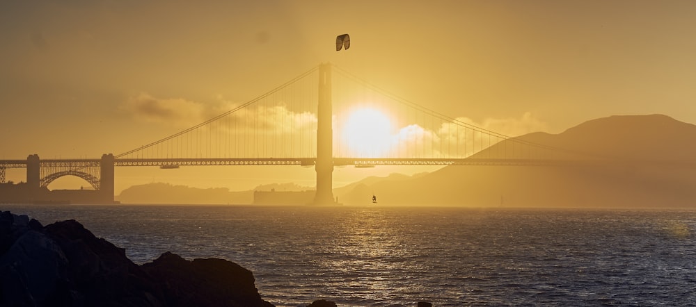 golden gate bridge during sunset