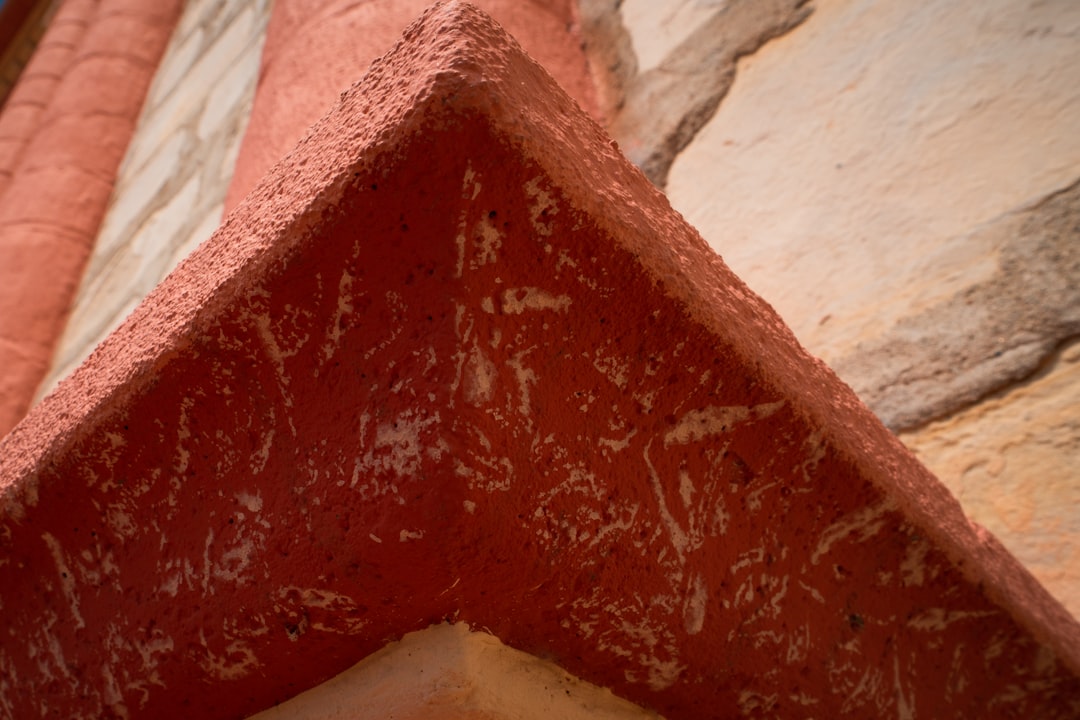 red and white concrete wall